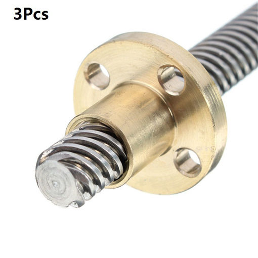 Picture of 3Pcs 4mm T8 Copper Screw Nut For 3D Printer Stepper Motor Lead Screw 8mm Thread