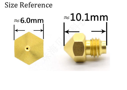Picture of 3Pcs M5 Screw Thread 0.4mm V6 Brass Nozzle for 3D Printer 1.75mm Filament