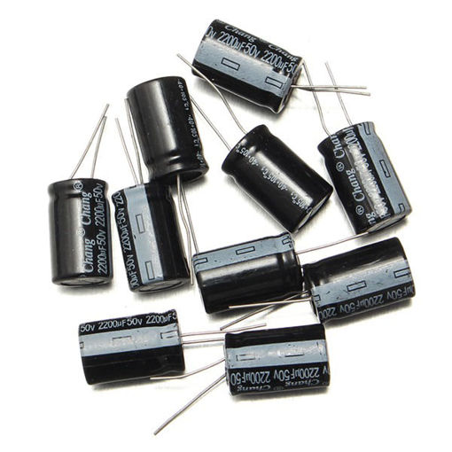 Picture of 10Pcs 50V 2200UF 16 X 25mm Electrolytic Capacitor
