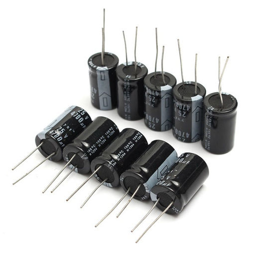 Picture of 10Pcs 4700uF 25V 105C Electrolytic Capacitor 16x25mm