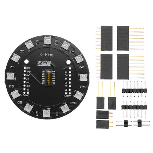 Immagine di Wemos X-Ring RGB WS2812b LED Module For RGB Built-in LED 12 Colorful LED Module For WAVGAT ESP8266