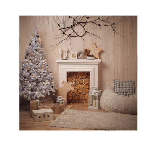 Immagine di 5x5FT Christmas Fireplace Theme Photography Backdrop Studio Prop Background