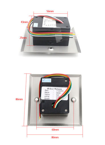 Picture of Infrared Sensor Switch No Touch Contactless Door Release Exit Button with LED Indication