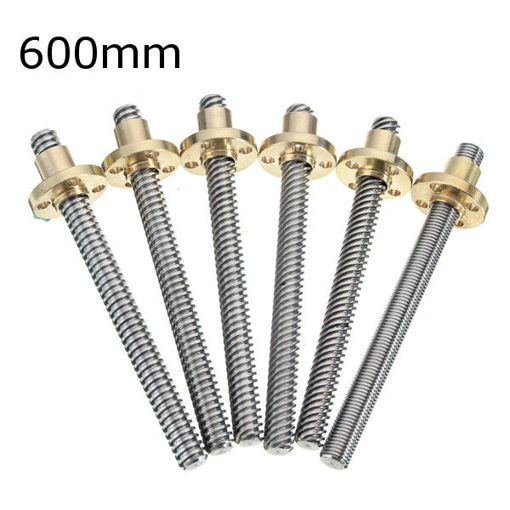 Picture of 3D Printer T8 1/2/4/8/12/14mm 600mm Lead Screw 8mm Thread With Copper Nut For Stepper Motor