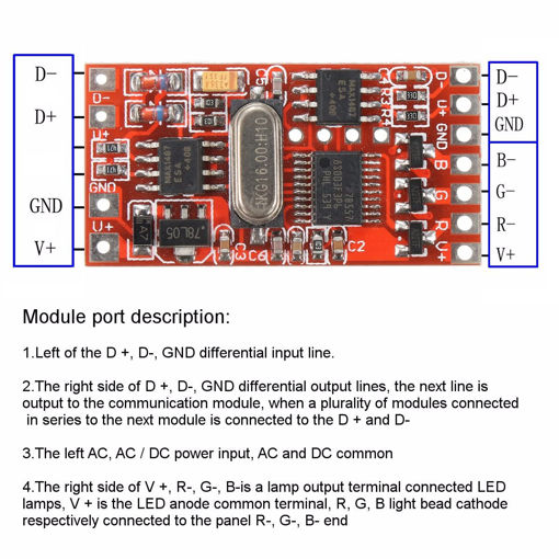 Immagine di 72W 3 Channel DMX512 Encoder Decoder Board Codering Module for RGB LED Stage Light