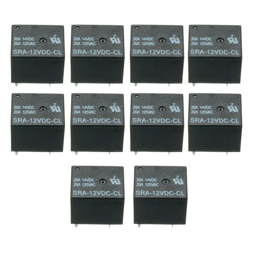Picture of 10pcs 5 Pin Relay 12V DC 20A Coil Power Relay SRA-12VDC-CL