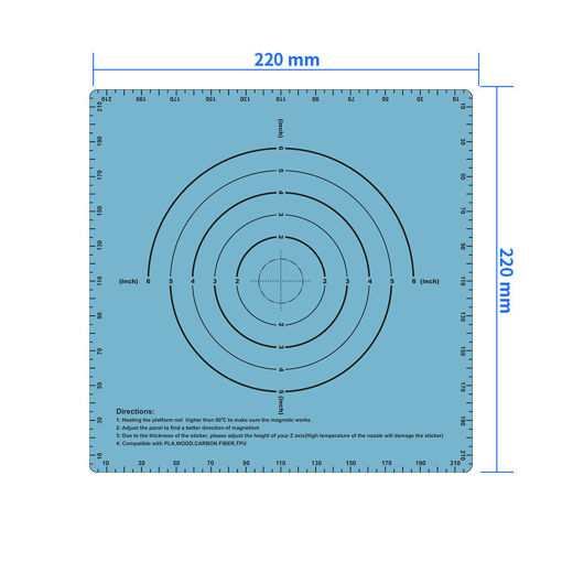 Immagine di 220*220mm Flexible A+B Two-Layer Magnetic Heated Bed Sticker with Scale for 3D Printer