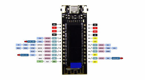 Immagine di Wemos TTGO ESP8266 0.91 Inch OLED Module For Arduino Nodemcu