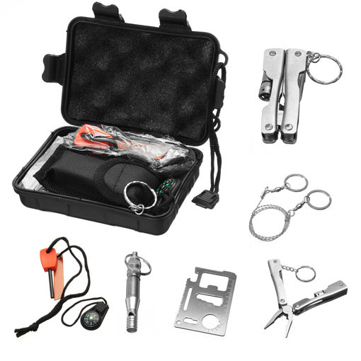 Immagine di Durable SOS First Aid Kit Tool Car Emergency Supplies Outdoor Survival Gear Pack