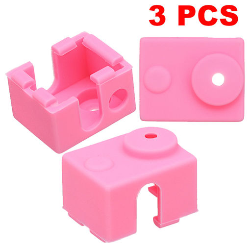 Picture of 3Pcs Pink Silicone Case For V6 Thermistor 3D Printer Parts