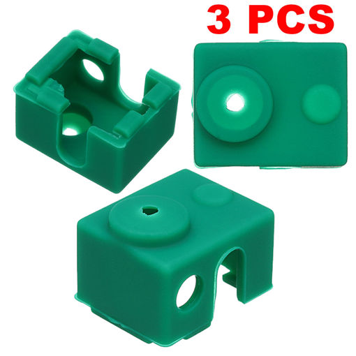 Picture of 3Pcs Green Silicone Case For V6 Heater Block 3D Printer Parts
