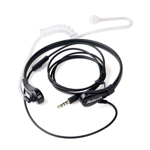 Picture of Retevis Black 1 Pin 3.5mm Throat MIC Earpiece Covert Air Tube Earpiece For Universal Mobile Phones