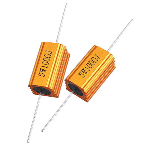 Immagine di 20pcs RX24 5W 100R 100RJ Metal Aluminum Case High Power Resistor Golden Metal Shell Case Heatsink Resistance Resistor