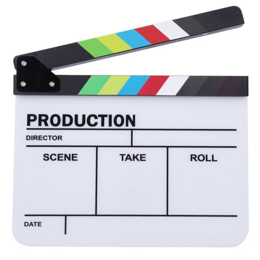 Picture of Clapperboard TV Film Movie Clapper Board Handmade Colorful Erase Director Cut Prop
