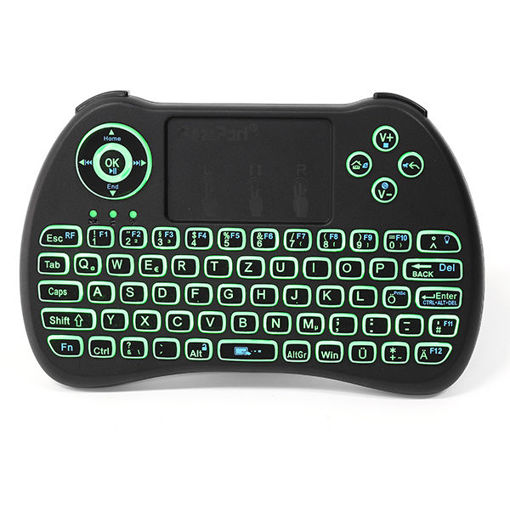 Immagine di iPazzPort KP-810-21Q 2.4G Wireless German Three Color Backlit Mini Keyboard Touchpad Air Mouse