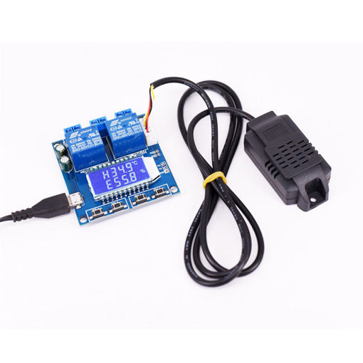 Immagine di Temperature and Humidity Control Module Switch Digital Display Dual Output Automatic Constant Instrument Board With Sensor