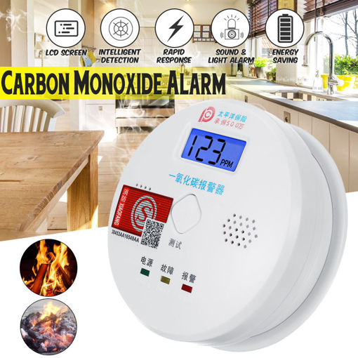 Immagine di Smoke Alarm LCD CO Carbon monoxide smoke integrated alarm Detector Warn Sensor