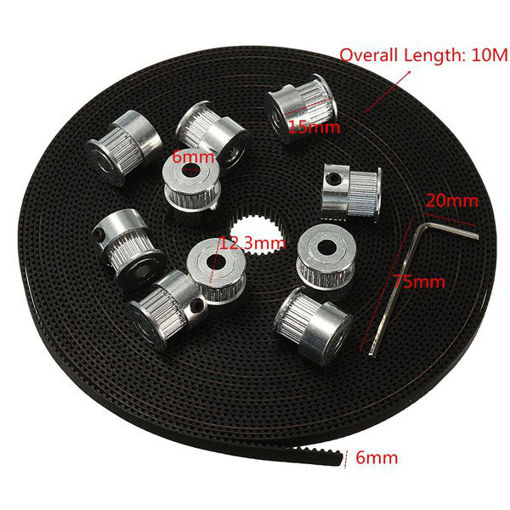 Picture of Geekcreit 10Pcs GT2 Pulley 20 Teeth Bore 5mm 10M GT2 Belt For 3D Printer RepRap Prusa