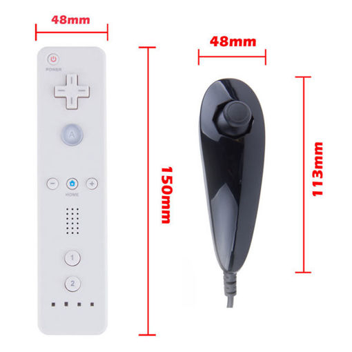 Picture of Black Remote & Nunchuk Controller Bundle For Nintendo Wii & Wii U