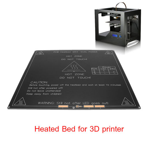 Immagine di MK3 21*21*3mm 12V/24V 120W Aluminum Heated Bed Plate for 3D Printer