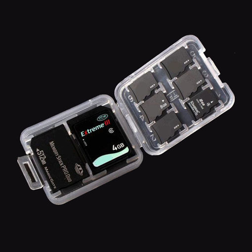 Immagine di 50pcs Memory Card Storage Box Case Organizer for SD Card TF Card Memory Stick
