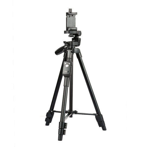 Immagine di YunTeng 5208 Aluminum Tripod with 3-Way Head & bluetooth Remote and Clip for Camera Phone