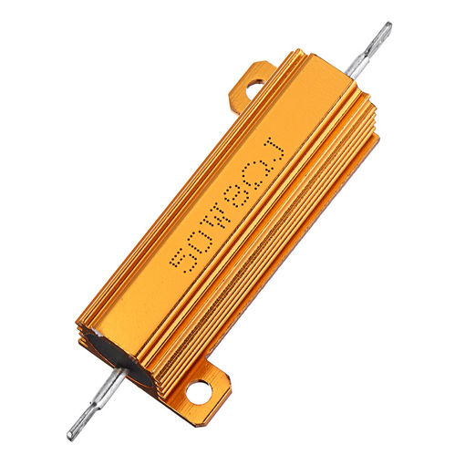 Immagine di 20pcs RX24 50W 8R 8RJ Metal Aluminum Case High Power Resistor Golden Metal Shell Case Heatsink Resistance Resistor