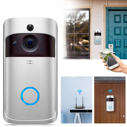 Immagine di Smart 720P WiFi Video Doorbell Real-Time Security Camera Talk Night Vision PIR Motion Detect