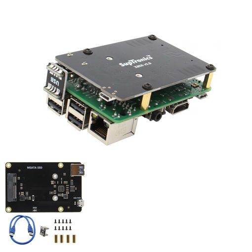 Immagine di Upgraded Version V3.0 X850 mSATA SSD Storage Expansion Board For Raspberry Pi 3 Model B / 2B / B+