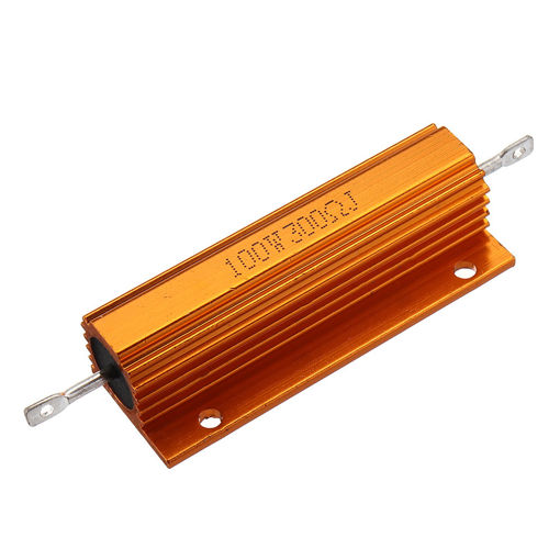 Immagine di 20pcs RX24 100W 300R 300RJ Metal Aluminum Case High Power Resistor Golden Metal Shell Case Heatsink Resistance Resistor