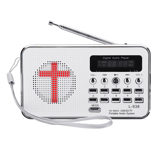 Immagine di Bible MP3 Audio Music Player Portable Mini FM Radio TF USB LED Display Digital Keypad Function For E