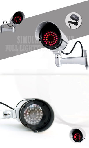 Picture of CA-11-05 2-in-1 Power Supply 30pcs IR LED Light Outdoor Fake CCTV Dummy Simulational Camera