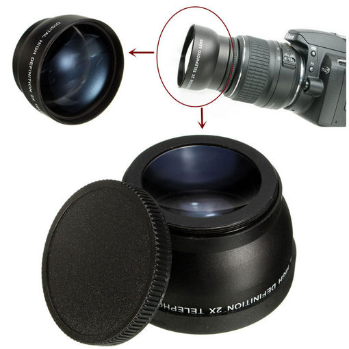 Immagine di 58mm 2x Magnification Telephoto Lens for Canon Eos Nikon Pentax DSLR Camera