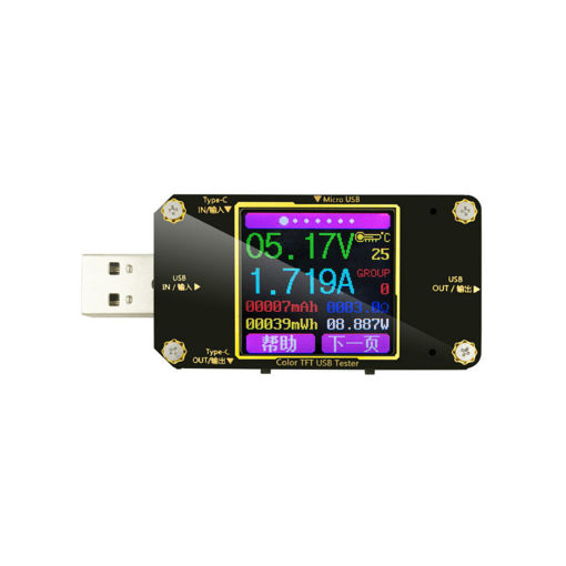 Immagine di USB Current Voltage Meter Digital Display Color Tester With bluetooth Voltmeter