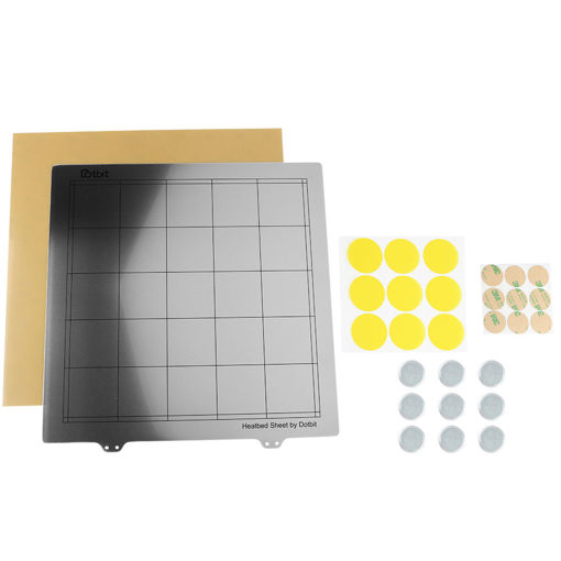 Immagine di 300*300mm Heated Bed Platform Hot Bed Steel Plate with Circular Magnet + Magnetic Sticker + PEI Sheet for 3D Printer