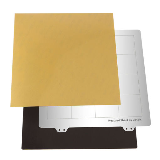 Immagine di 235*235mm Heated Bed Platform Hot Bed Steel Plate with B Side Magnetic Sticker + PEI Sheet for 3D Printer