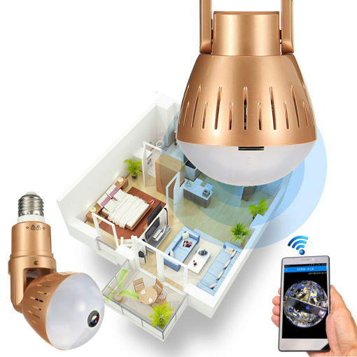 Picture of 360 Panorama Bulb Camera HD 1080P Night Vision Two Way Talk Motion Detection Camera