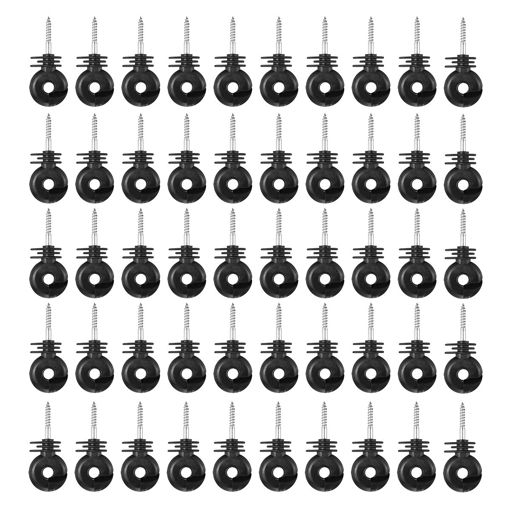 Picture of 50pcs Plastic Screw-in Insulator For Pet Animal Electronic Fence Timber Wood Post Wire Cable