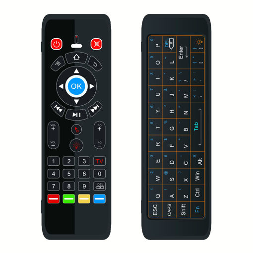 Immagine di T16 2.4G Wireless 7 Color Backlit Dual Keyboard Full Touchpad Air Mouse Airmouse IR learning Remote