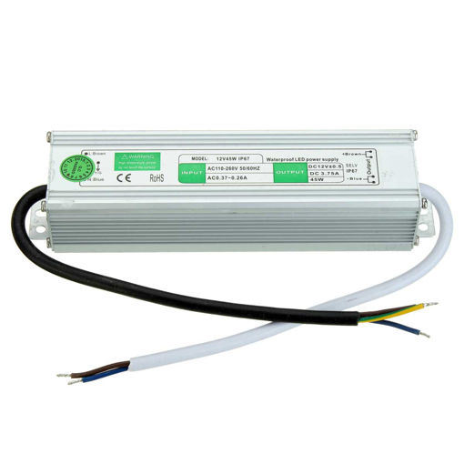 Picture of DC 12V 3.7A 45W Waterproof IP67 Electronic LED Security Camera Power Supply 50/60Hz