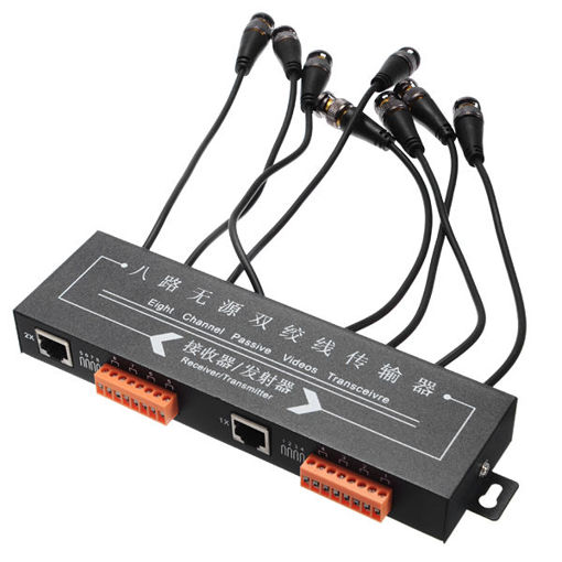 Picture of BZX-810 8 Channel 8CH Active Video Balun CCTV Camera UTP CAT5 1U UTP Video Transceiver