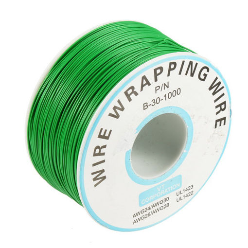 Picture of 3pcs Light Green 0.55mm Circuit Board Single-Core Tinned Copper Wire Wrap Electronic Wire