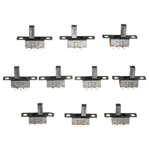 Picture of 200Pcs Black Mini Size SPDT Slide Switches On-Off 100V 2A DIY Material Toggle Switch