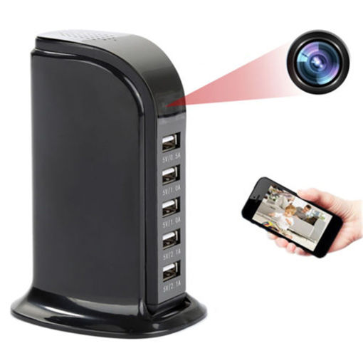 Immagine di WIFI 1080P HD Wireless Camera Socket USB Charger Cam Video Recorder Home Safe