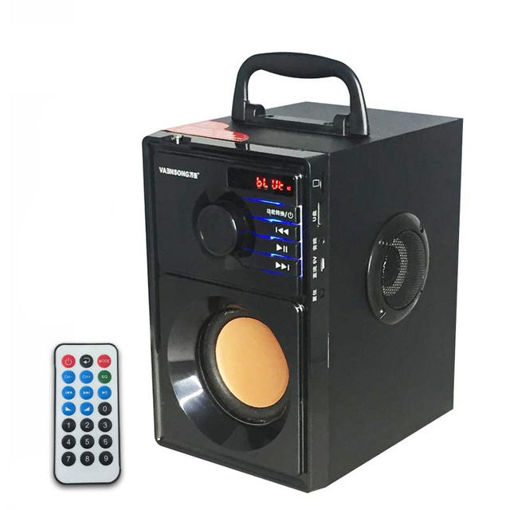 Picture of VAENSONG A10 Stereo Wooden Subwoofer Super Bass FM Radio bluetooth Speaker