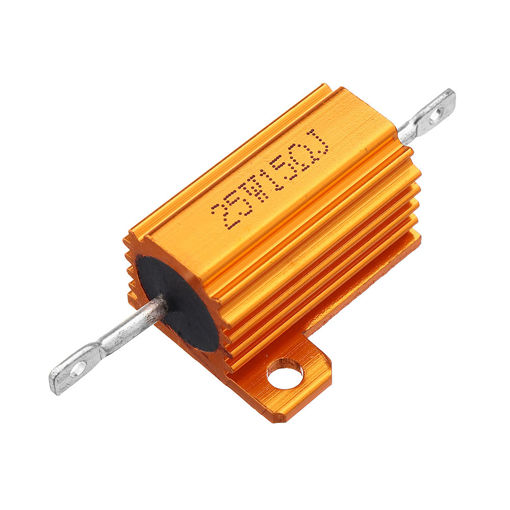 Immagine di 20pcs RX24 25W 15R 15RJ Metal Aluminum Case High Power Resistor Golden Metal Shell Case Heatsink Resistance Resistor