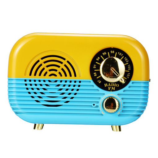 Immagine di Portable Retro 87-108Mhz FM Radio bluetooth AUX TF Card Speaker Rechargeable Music Player