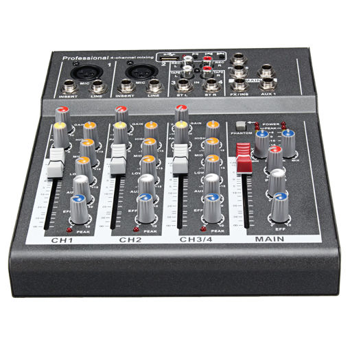 Picture of 4 Channel Professional Live Mixing Studio Audio Sound USB KTV Karaoke Mixer Console