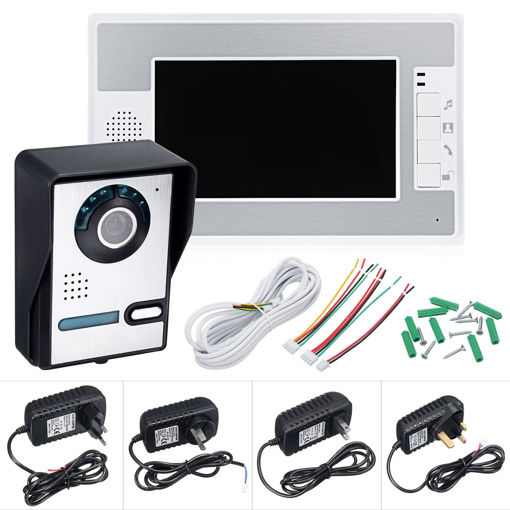 Immagine di Wired 7 inch Color Video Door Phone Doorbell Intercom Security System with 1 Monitor