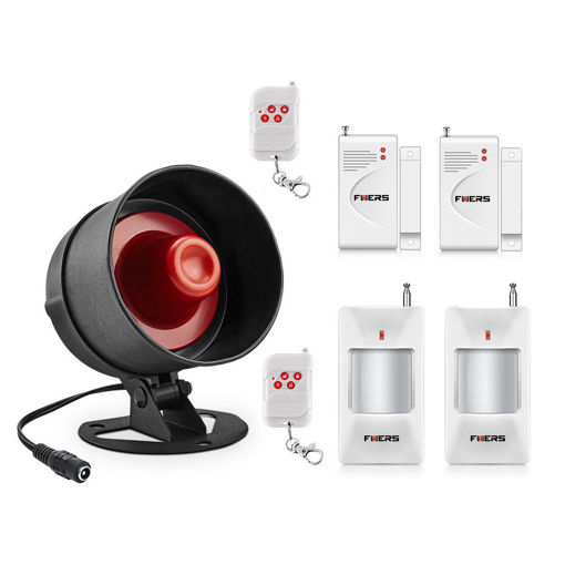 Picture of Fuers Alarm Siren Speaker Loudly Sound Alarm System Kits Wireless Home Alarm Siren Security Prote